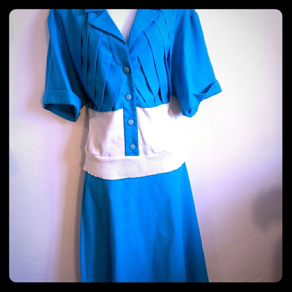 Vintage Skirt & Top Blouse 2Pc Coordinating Set